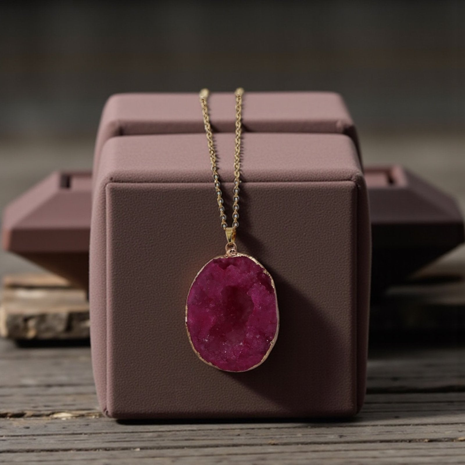 Raw Pink Druzy Quartz Necklace – Sparkling Love & Feminine Grace