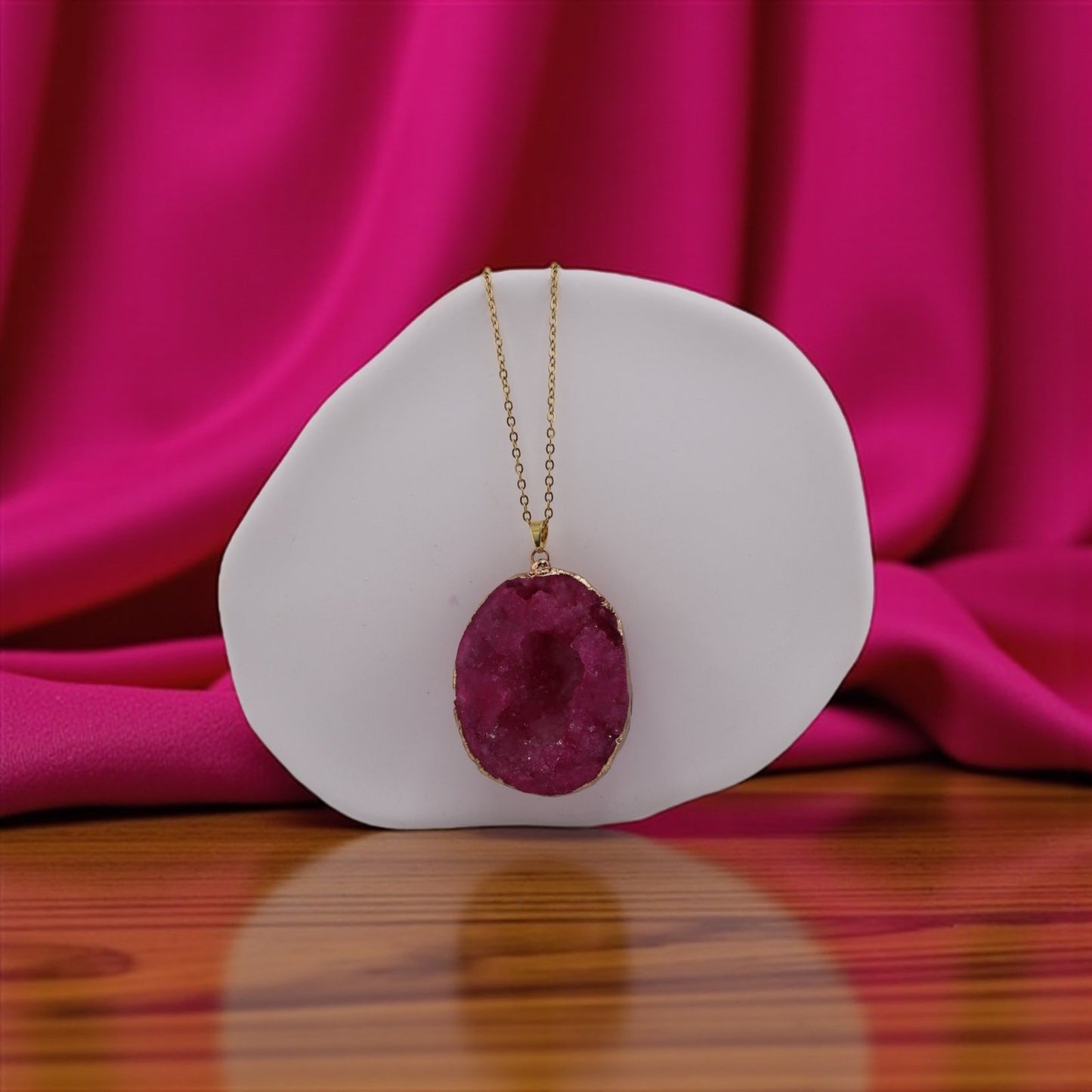 Raw Pink Druzy Quartz Necklace – Sparkling Love & Feminine Grace