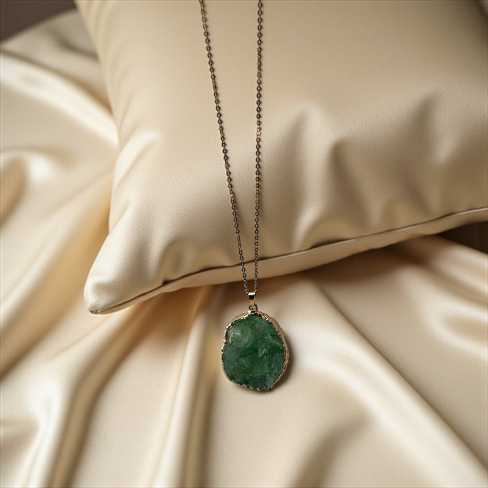 Green Geode Natural Cut Necklace – Fresh Energy & Healing Spirit