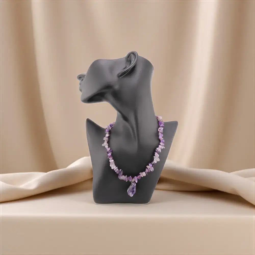 Raw Amethyst Chakra Necklace – Gateway to Spiritual Alignment