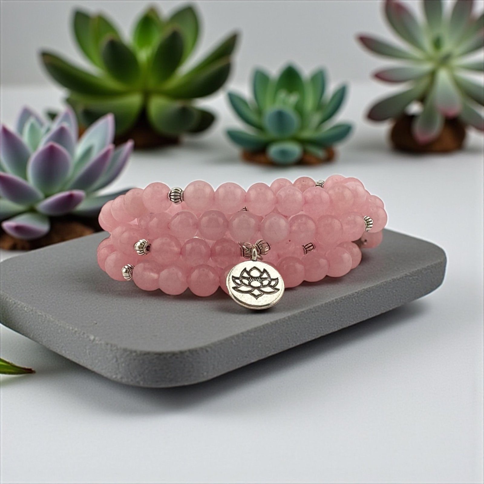 Rose Quartz with Silver Spacer Beads Necklace – Romantic Elegance & Subtle Charm
