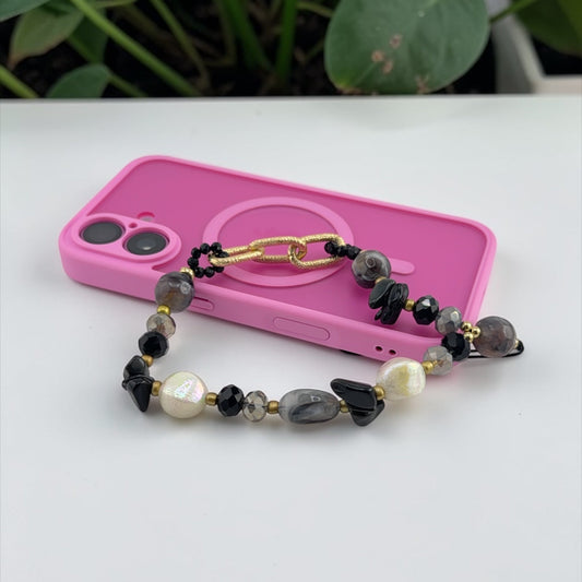 Black Agate Phone Charm – Protection Energy and Grounded Stability