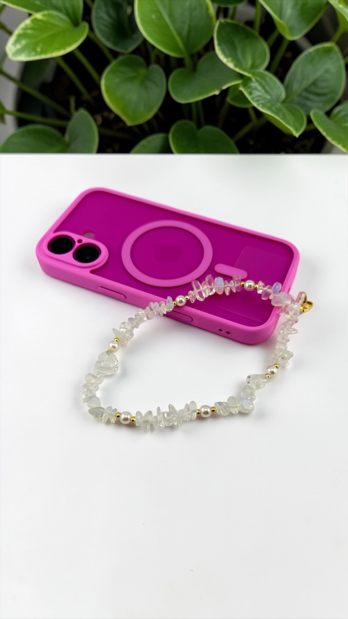 Clear Quartz Phone Keychain – Clear Focus & Balanced Energy Charm