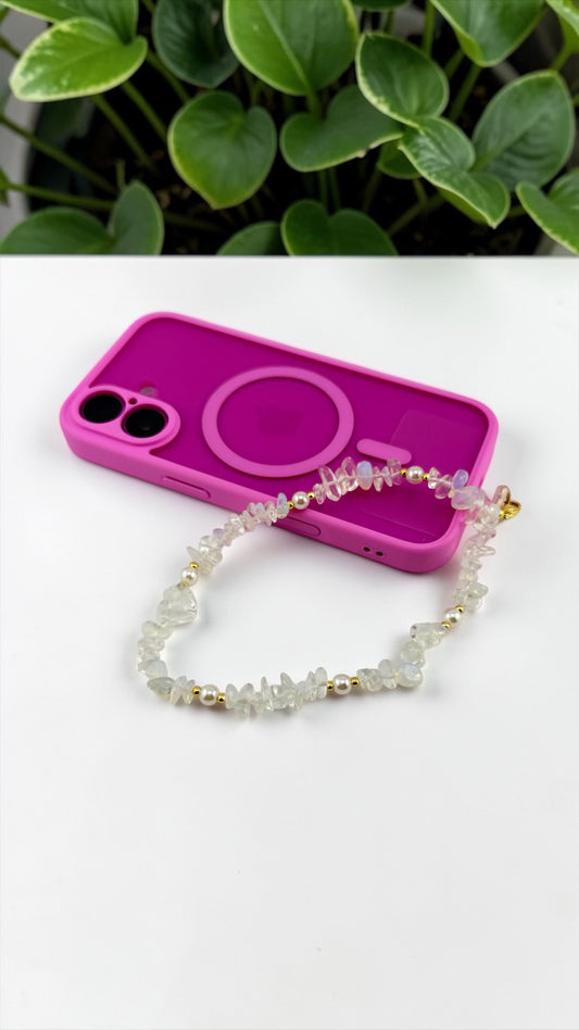 Clear Quartz Phone Keychain – Clear Focus & Balanced Energy Charm