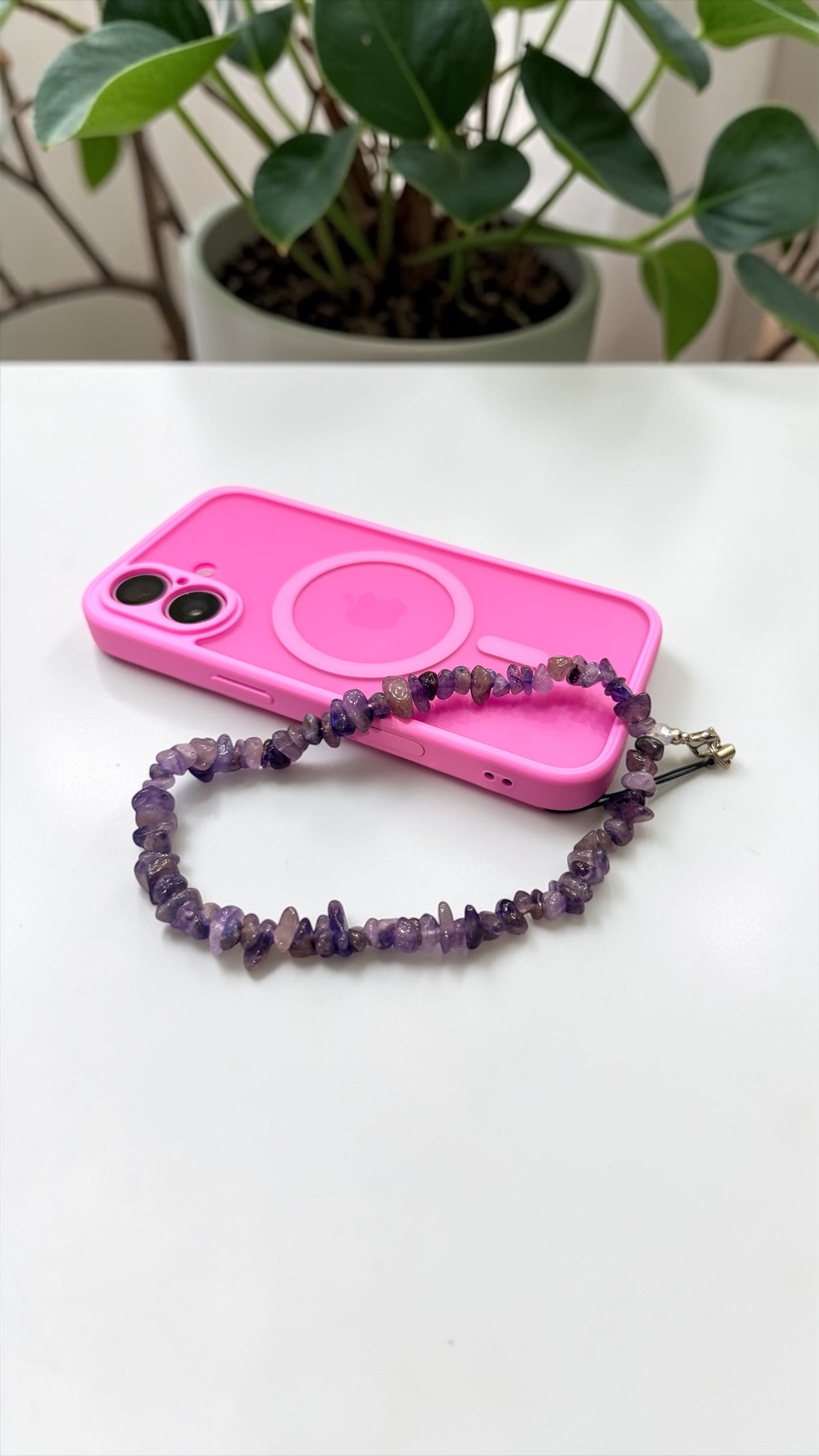 Amethyst Phone Keychain – Stress Relief, Calm Energy & Protection