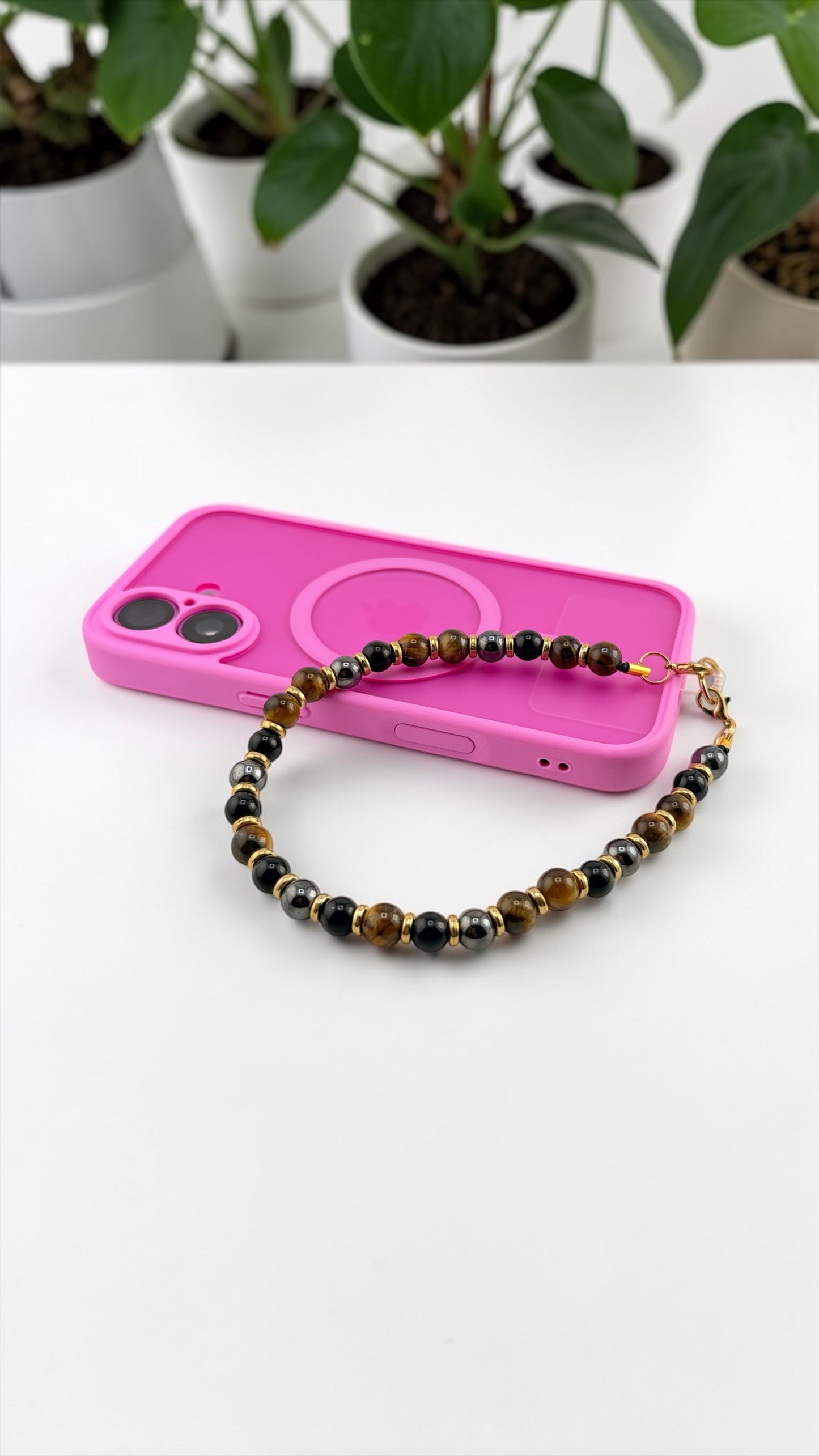 tiger eye phone charm