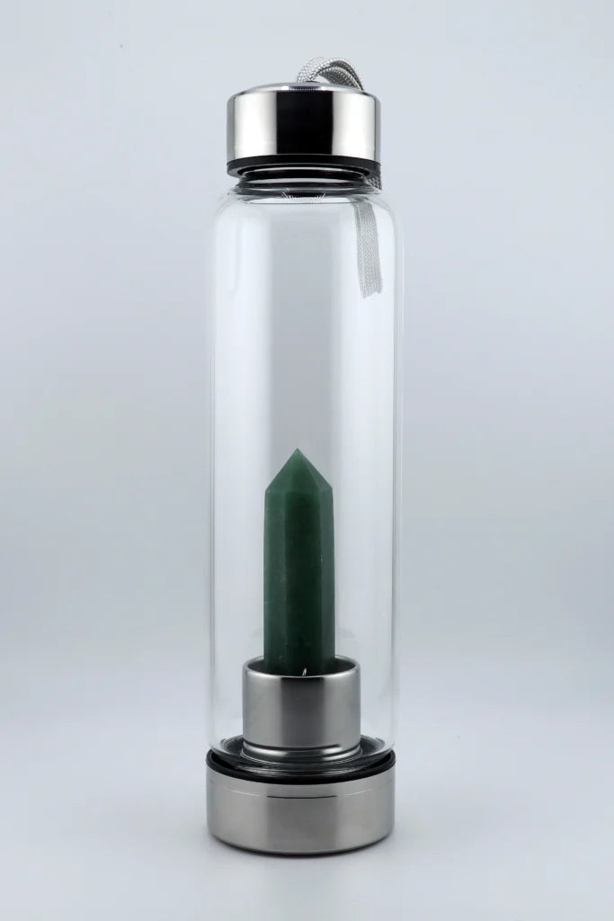 Power Flow Crystal Bottle – Green Aventurine Edition