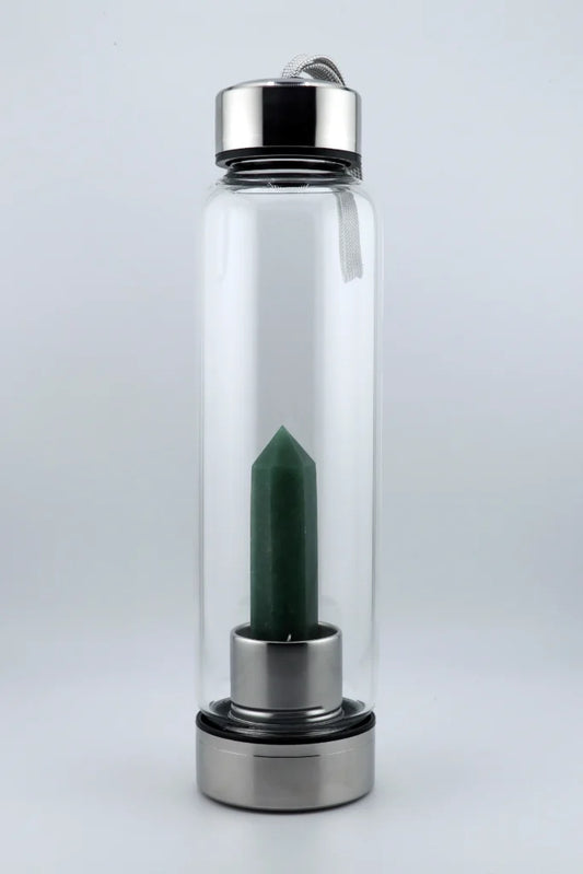 Power Flow Crystal Bottle – Green Aventurine Edition