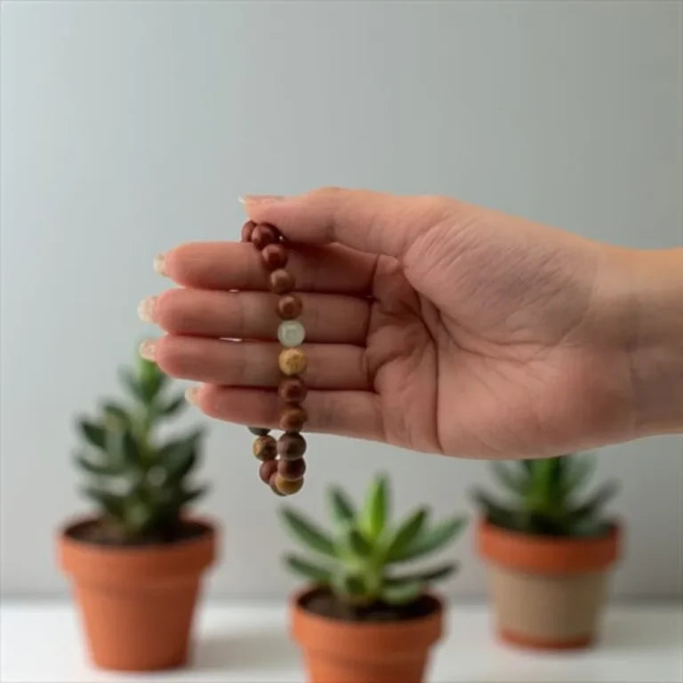 Red Jasper, Goldstone, Black Onyx & Jade Bracelet – Balanced Strength with Timeless Energy