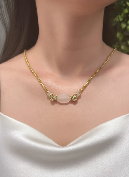 Rose Quartz Necklace – Romantic Elegance & Heartfelt Grace