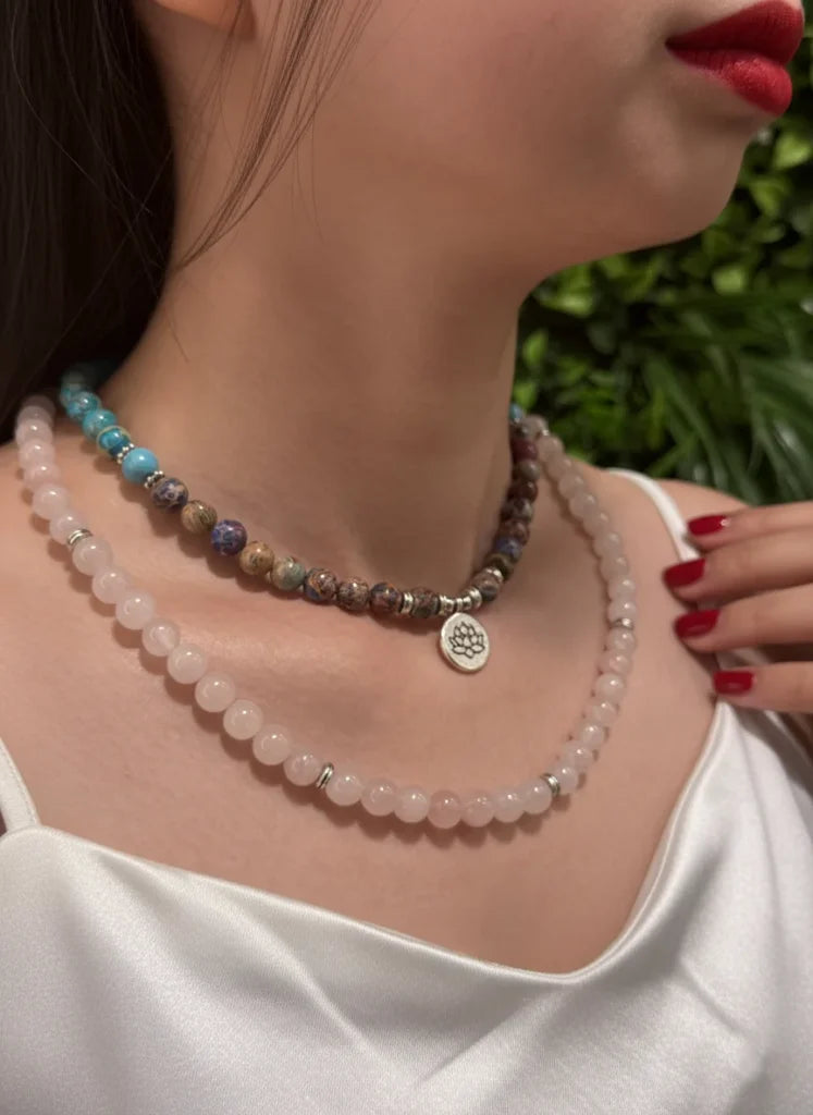 Rose Quartz & Turquoise Necklace – Harmony, Love & Serene Balance