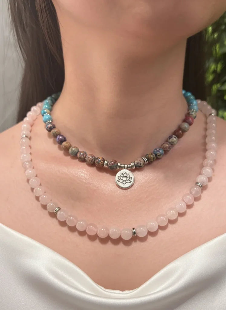 Rose Quartz & Turquoise Necklace – Harmony, Love & Serene Balance