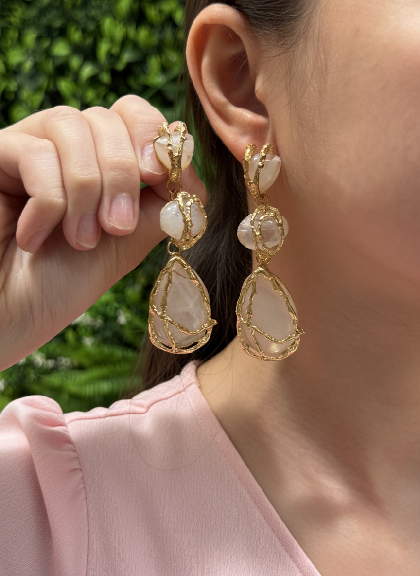 Rose Quartz Earrings – Elegant Healing Jewelry & Radiant Rose Quartz Stone Earrings