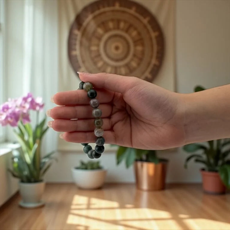 Moss Agate Bracelet – Growth, Healing & Earth Connection