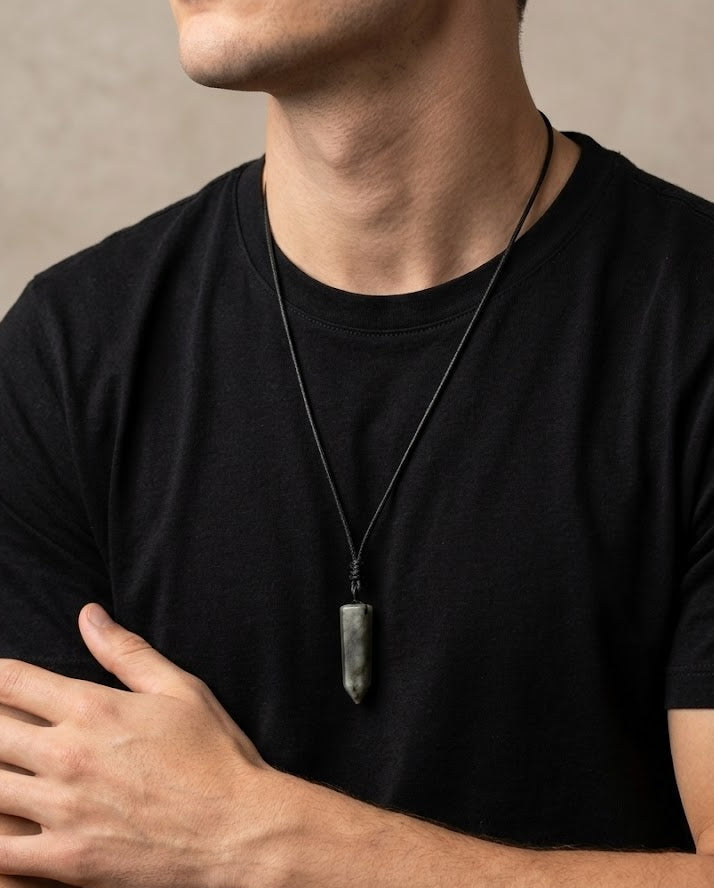Labradorite Insight Point Men's Pendant Necklace