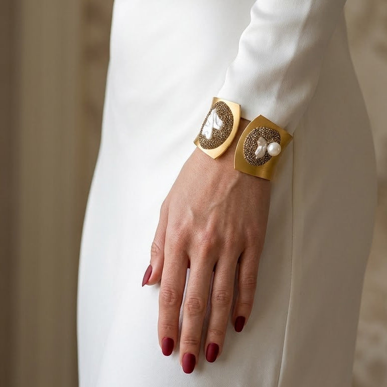 Mother of Pearl Éclat Luxe Cuff Bracelet