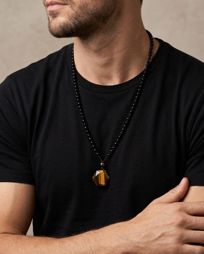 Tiger Eye Guardian Prism Necklace