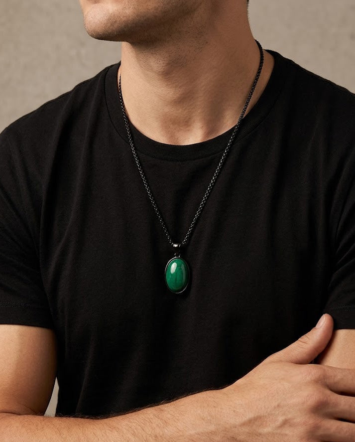 Green Aventurine Prosperity Men's Pendant Necklace