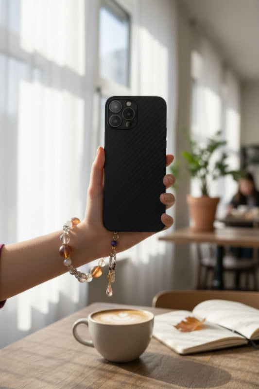 Moonstone and aurora bead phone strap accessory