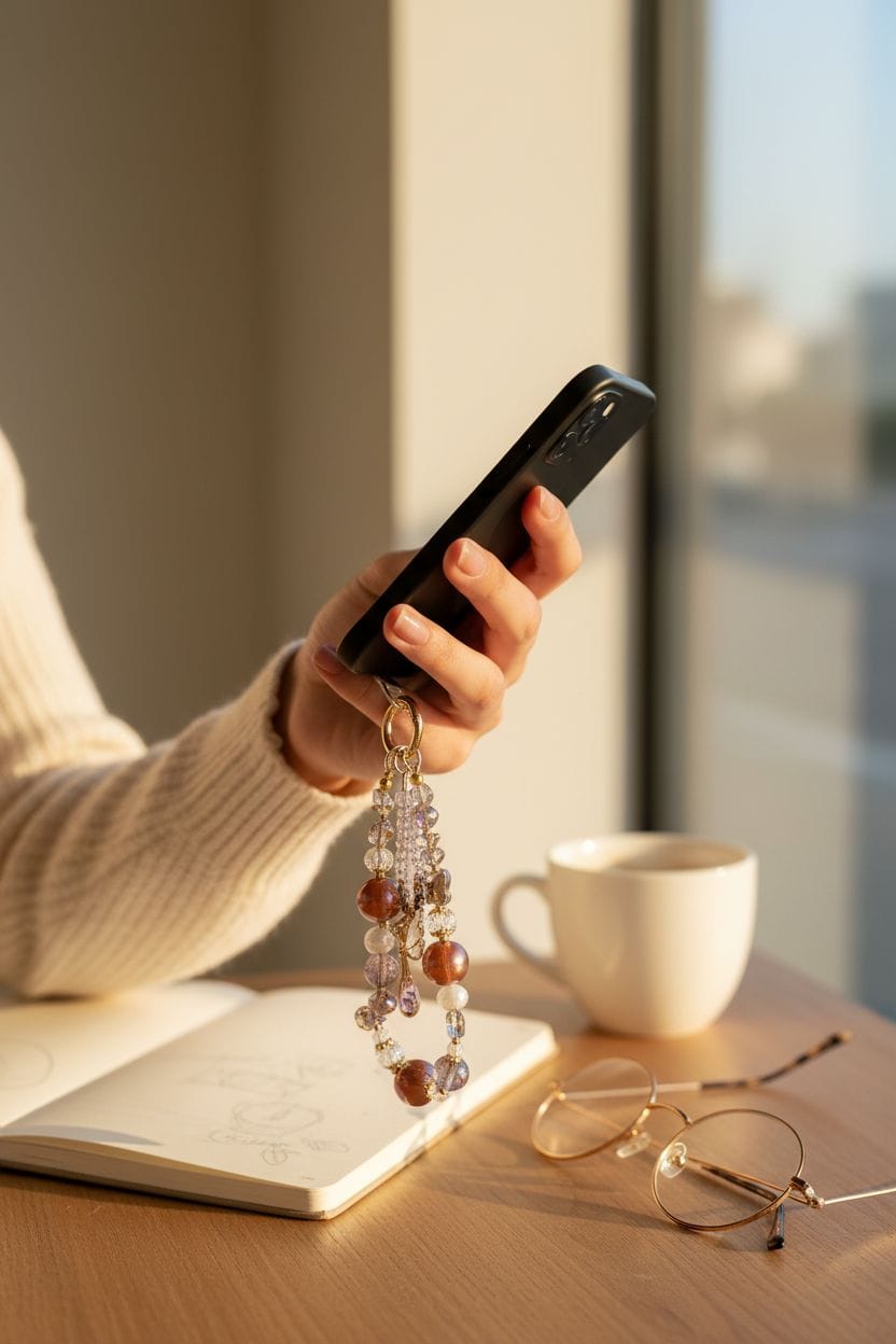 Elegant spiritual crystal keychain for phone