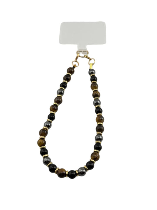 Masculine beaded phone chain for protection