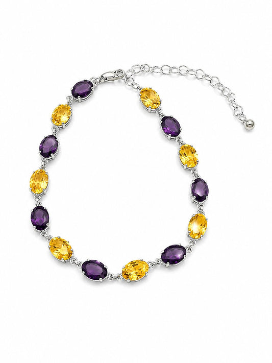 Amethyst & Citrine Harmony Crystal Tennis Bracelet
