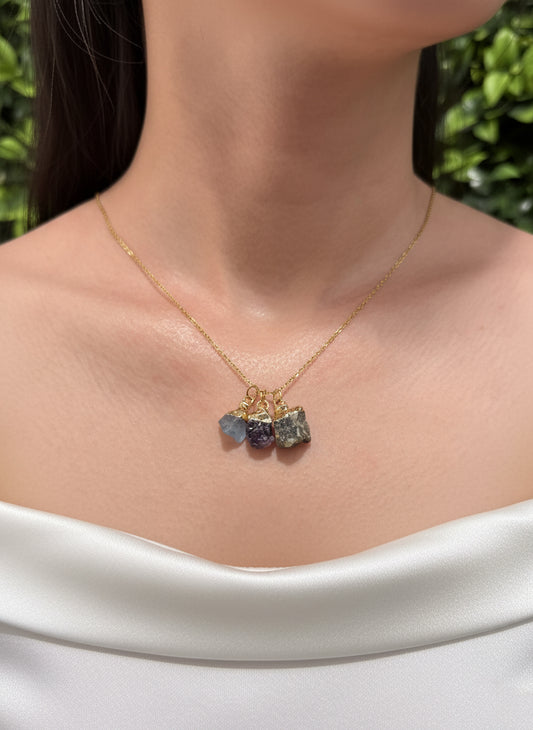 Aquamarine, Amethyst & Labradorite Necklace – Healing Flow & Mystical Grace