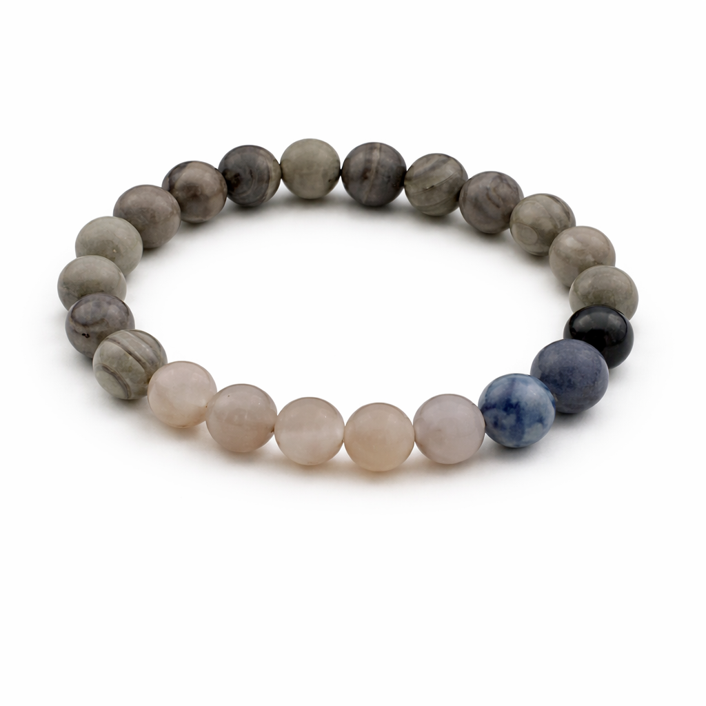 Grey Jasper & Sodalite Bracelet – Calm Structure & Refined Balance