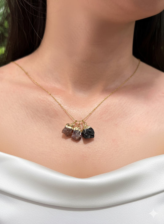 Carnelian, Garnet & Black Onyx Necklace – Fiery Strength & Grounded Passion