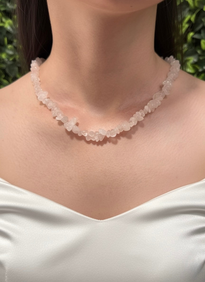 Rose Quartz Chip Necklace – Gentle Love & Compassionate Glow