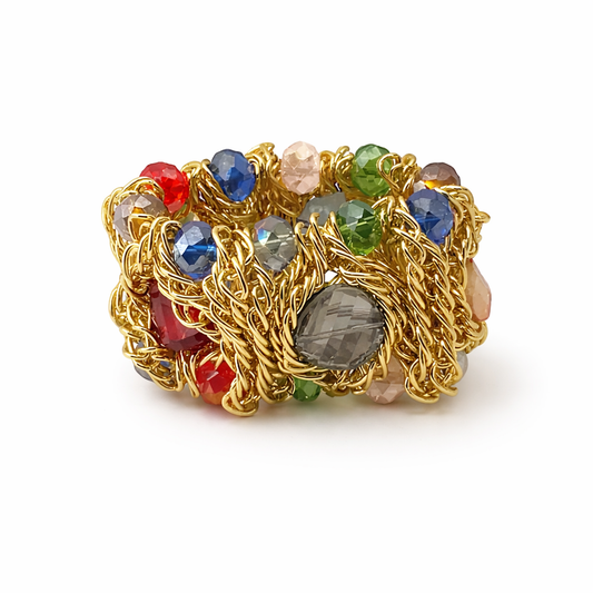 Multicolor Faceted Crystal Bracelet – Sparkling Radiance & Elegant Variety