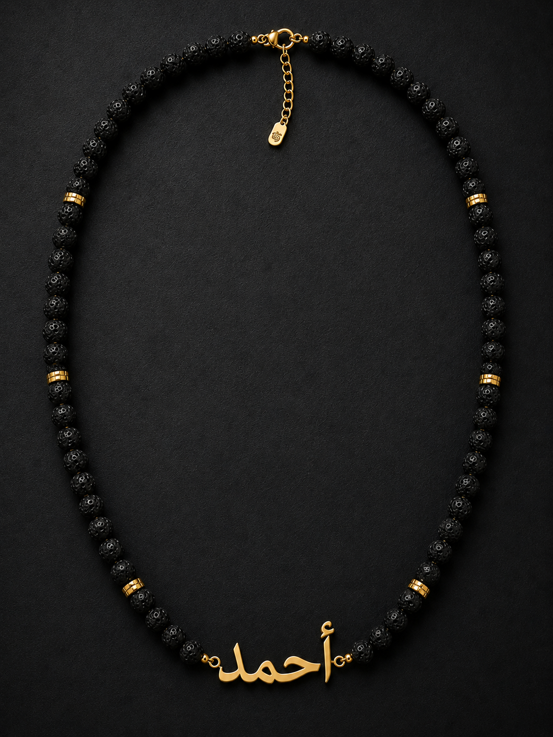 Black Lava Custom Name Necklace for Men