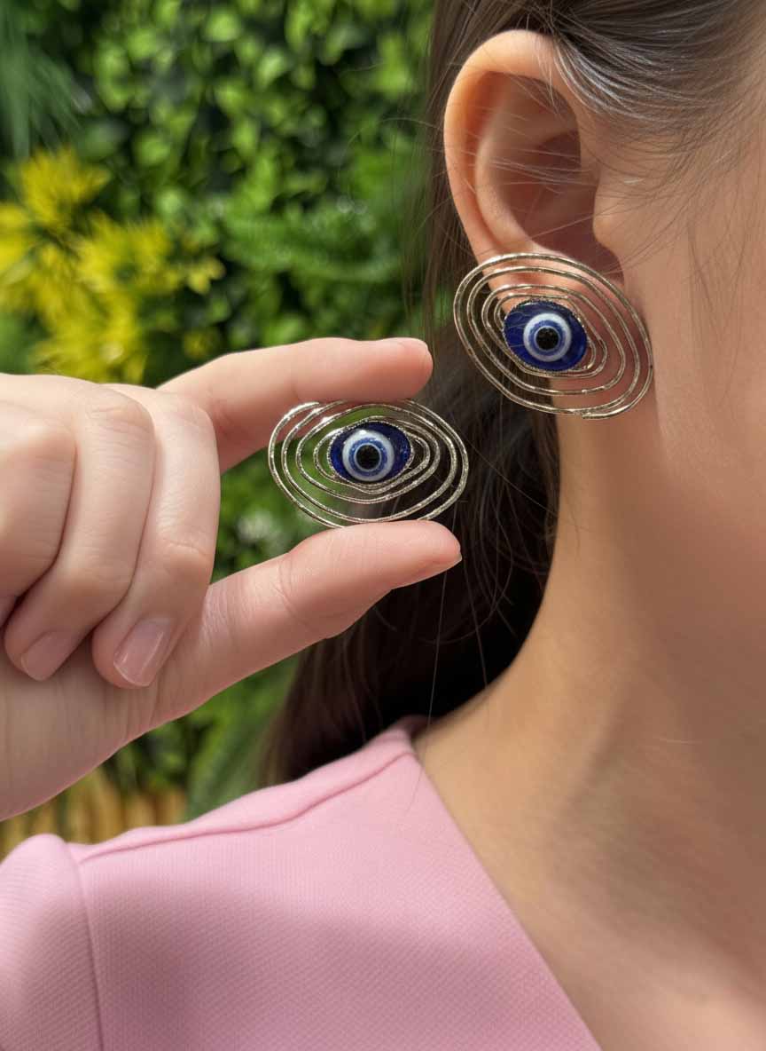 Matte Black Eye Shape Earrings – Bold Evil Eye Jewelry & Modern Spiritual Style