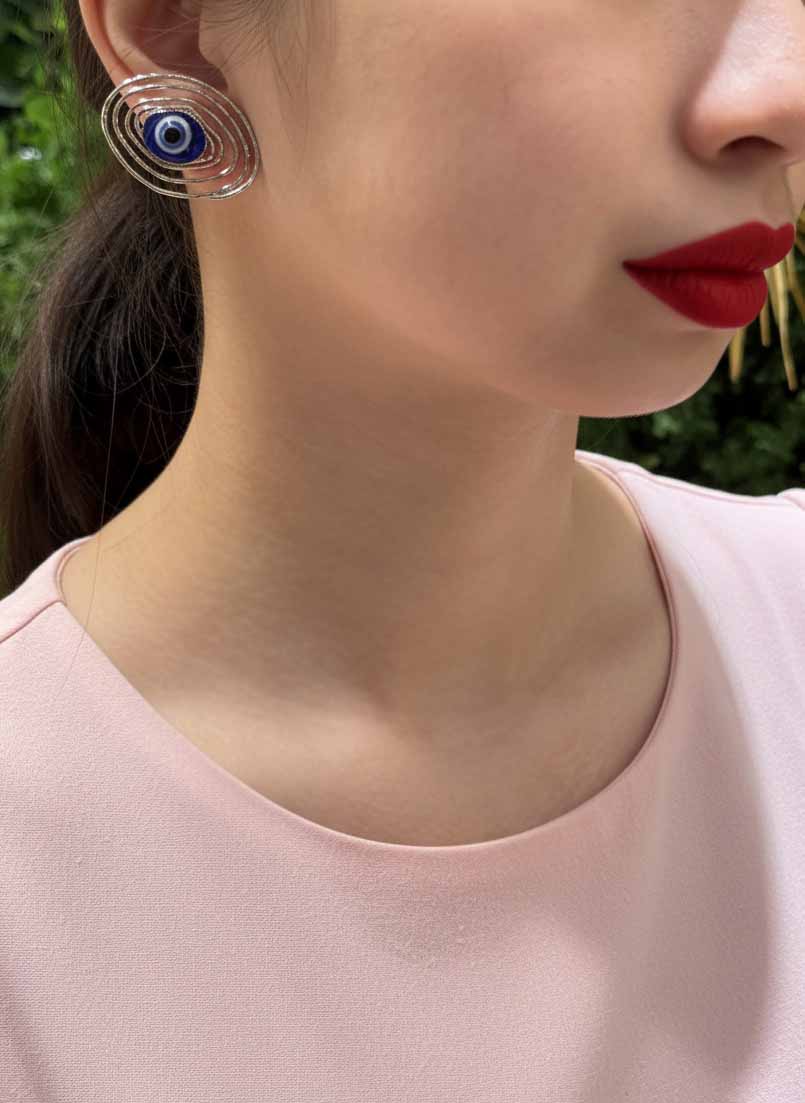 Matte Black Eye Shape Earrings – Bold Evil Eye Jewelry & Modern Spiritual Style