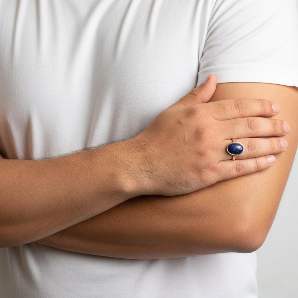 Natural Lapis Lazuli gemstone ring for men