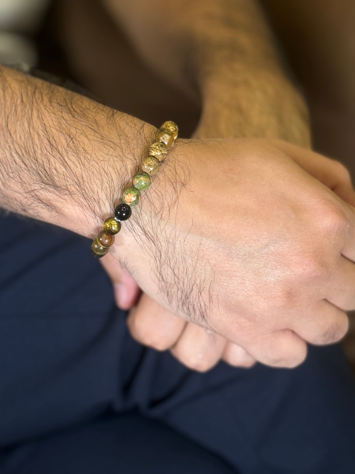 tiger eye picture jasper mens bracelet
