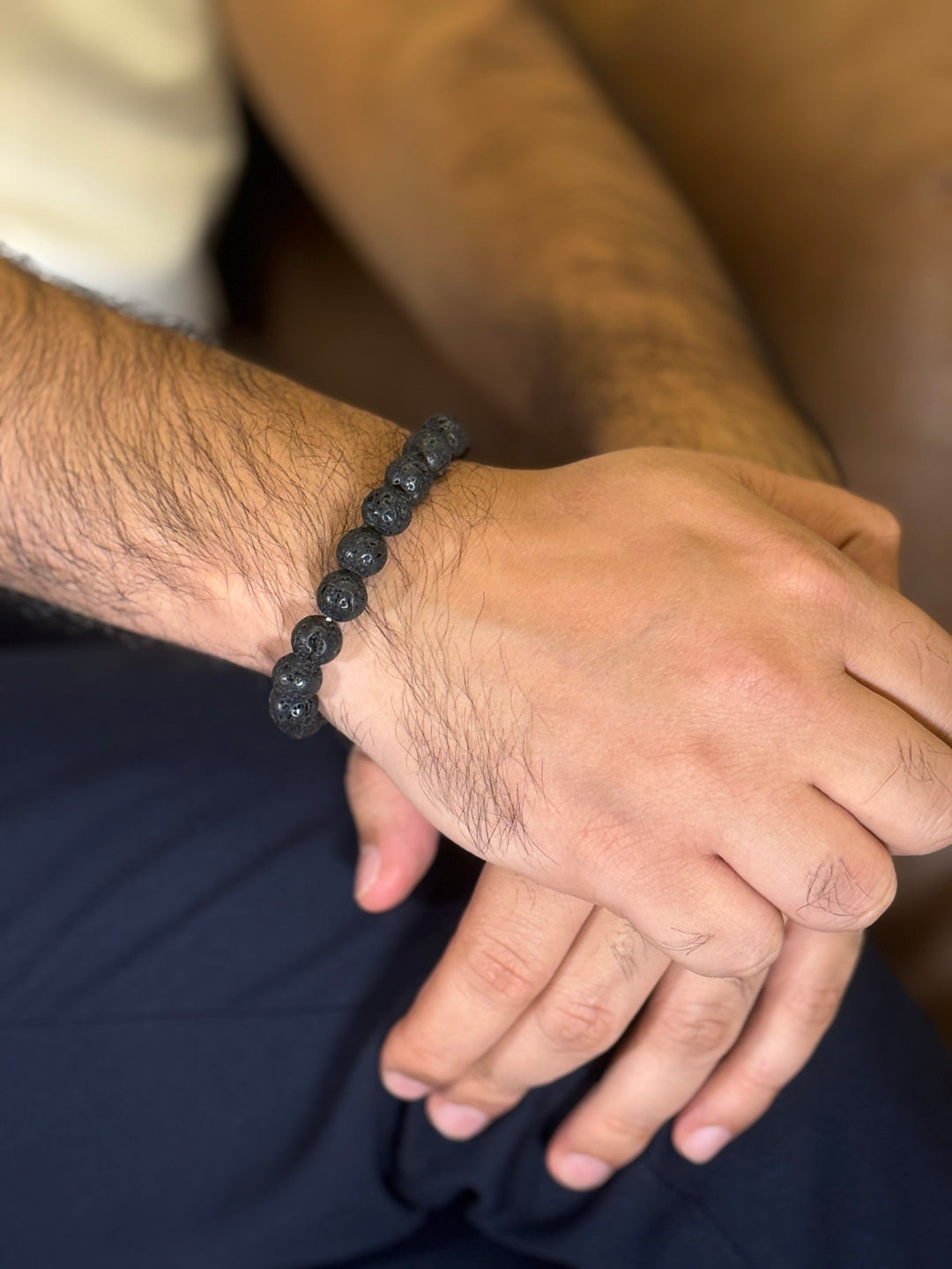 lava stone mens bracelet