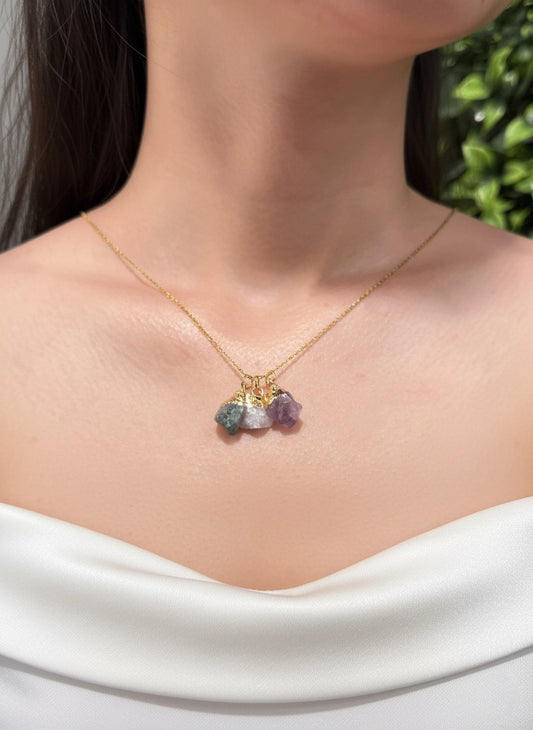 Apatite, Moonstone & Amethyst Necklace – Inner Vision, Balance & Spiritual Harmony