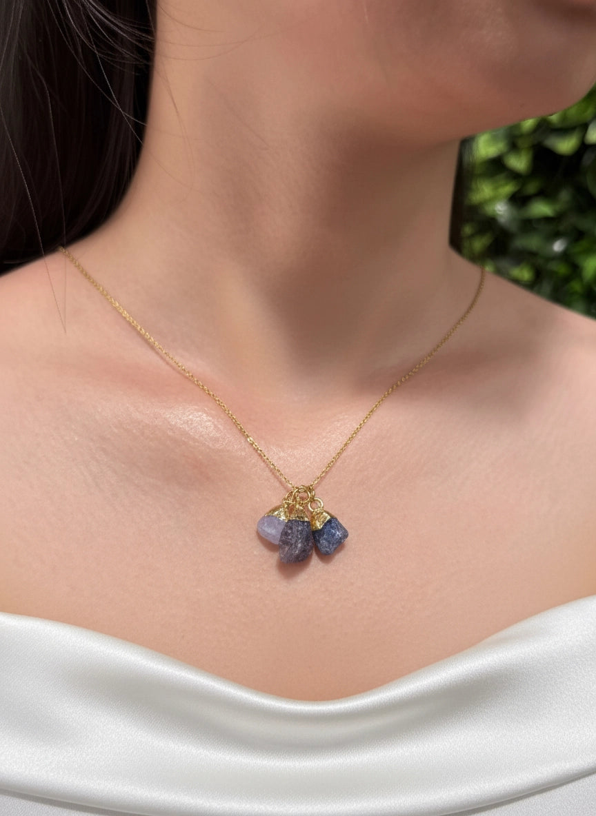 Amethyst, Blue Lace Agate & Lapis Lazuli Necklace – Intuition, Serenity & Wisdom