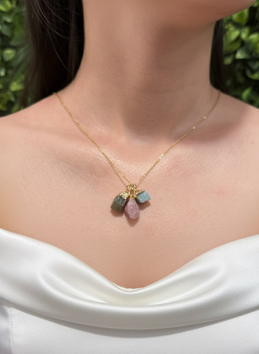 Amazonite, Labradorite & Pink Opal Necklace – Calming Energy with Feminine Touch