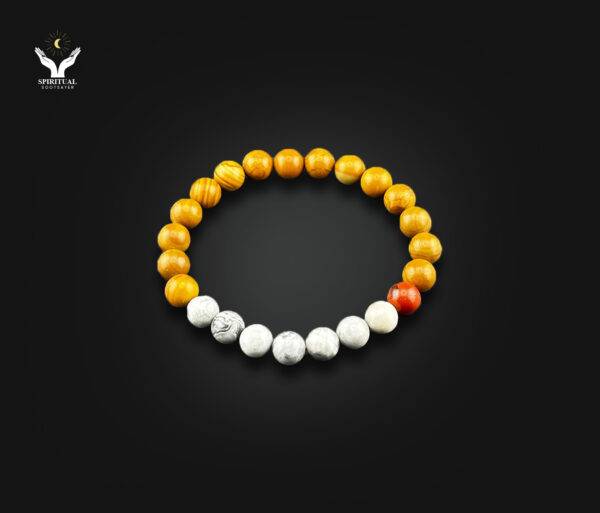 Desert Zen – Sandstone & Howlite Bracelet