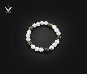 Grounded Calm – Howlite & Lava Stone Bracelet