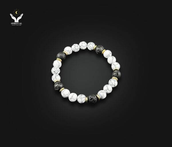 Grounded Calm – Howlite & Lava Stone Bracelet