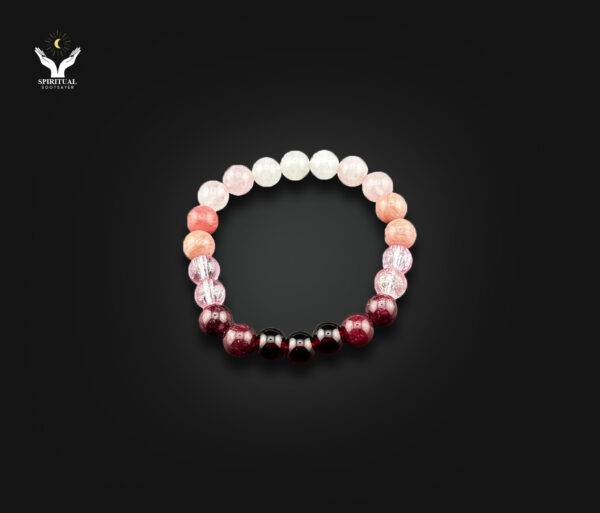 Love Bloom – Garnet & Rose Quartz Bracelet