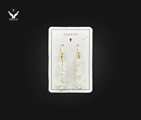 Lunar Light – Clear Quartz Drop Earrings
