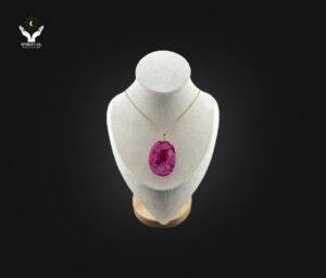 Rose Flame – Raw Pink Crystal Necklace