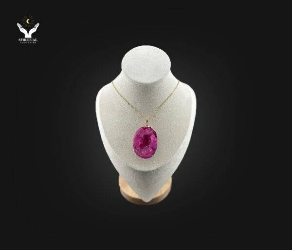Rose Flame – Raw Pink Crystal Necklace
