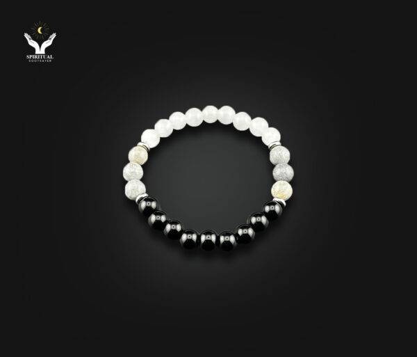 Yin-Yang Balance – Black Onyx & White Quartz Bracelet