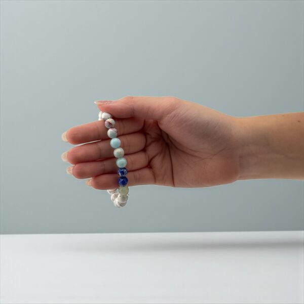 Calm Momentum  Stones: Howlite + Green Aventurine + Lapis Lazuli + Amazonite + Impression Jasper (For stress reduction, clear decisions, and creative flow) - Image 2