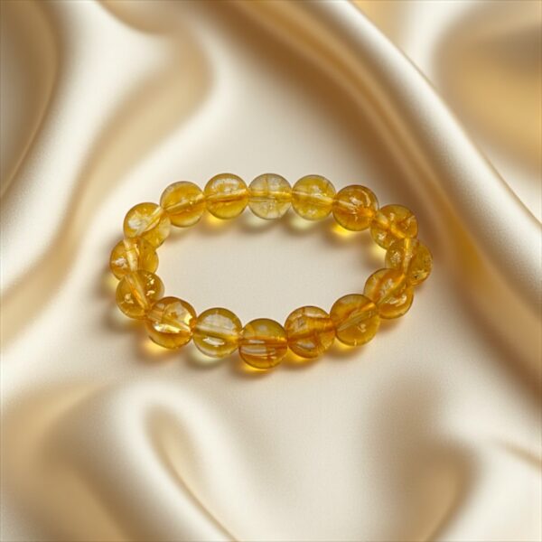 Citrine bracelet with golden crystal beads for wealth, success, and positive energy